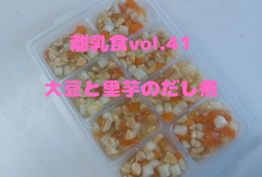 離乳食中期（８ヶ月）☆作り置きメニュー『大豆と里芋のだし煮』【レシピ付き】